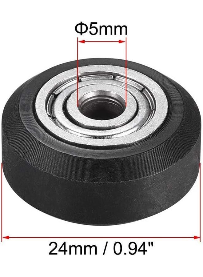 POM V Wheel With Bearing For 3D Printer RepRap Ender 3 CR Series OD 24mm 2pcs - Image 3