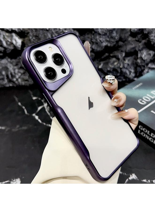 For iPhone 14 Pro Max Blade Electroplating Frosted TPU Phone Case(Purple)
