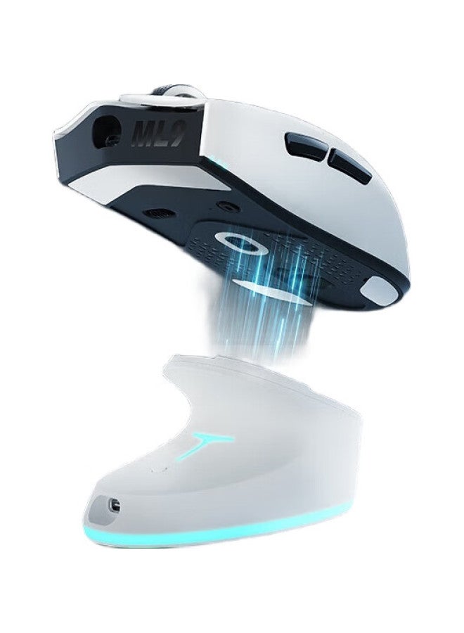 ThundeRobot Ml9Mini Starlight Wired/Wireless/Tri-Mode Gaming Mouse Paw3950 Esports Office Flagship Mouse, Holeless Lightweight, With Charging Dock, White - Image 2
