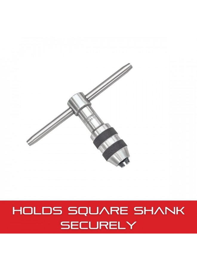 Starrett - Starrett T-Handle Tap Wrench - Ideal for Holding Taps, Drills, Reamers and Small Tools - 1/4-1/2" Capacity Tap Size, 3-1/2" Body Length, 3/16-5/16" Square Shank - 93C - Image 1