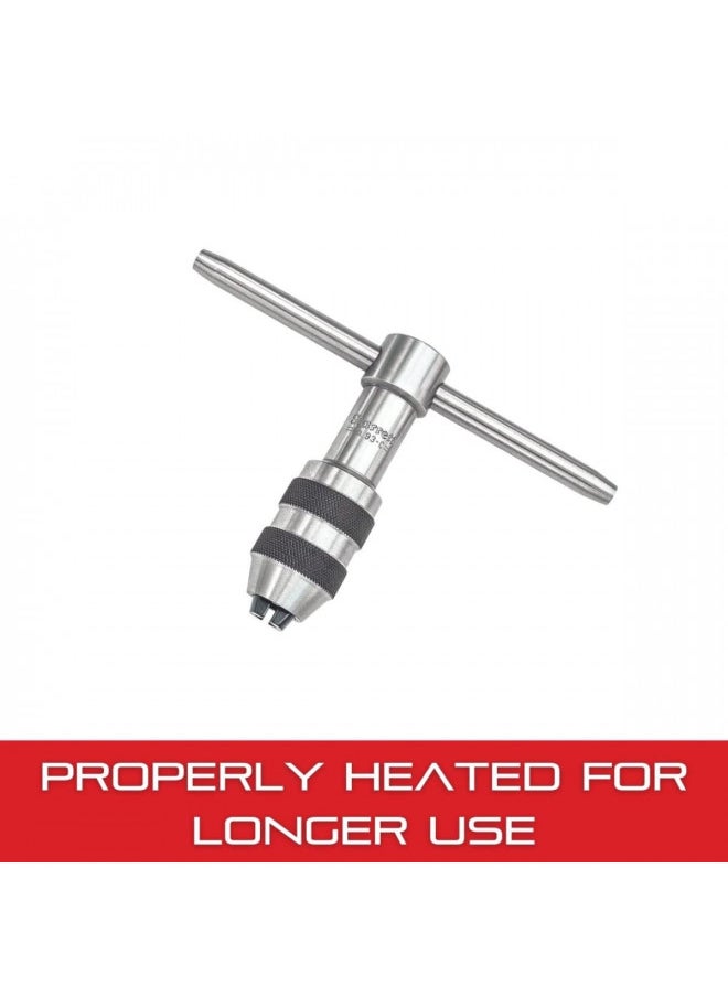 Starrett - Starrett T-Handle Tap Wrench - Ideal for Holding Taps, Drills, Reamers and Small Tools - 1/4-1/2" Capacity Tap Size, 3-1/2" Body Length, 3/16-5/16" Square Shank - 93C - Image 1