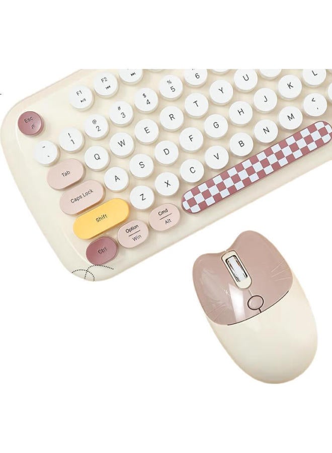 Geezer Zero Wireless Retro Punk Keyboard And Mouse Set, Office Keyboard And Mouse Set, Mouse, Computer Keyboard, Laptop Keyboard, Beige - Image 3