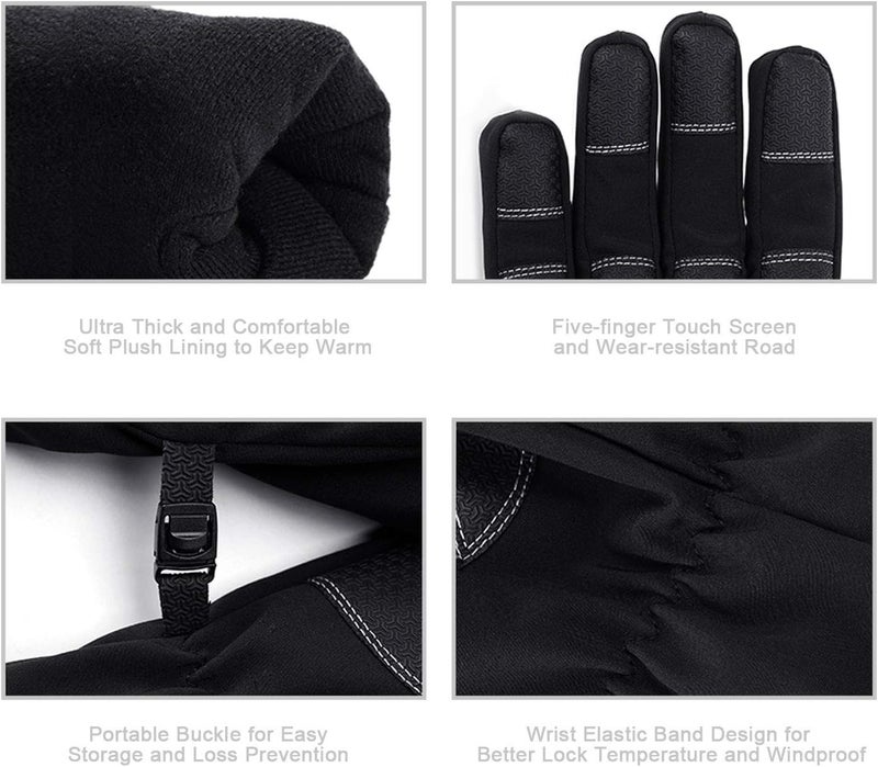 Jeniulet 100% Waterproof Winter Gloves -30℉ Warm Windproof All Fingers Touch Screen Gloves for Men Skiing and Outdoor Work - Image 5