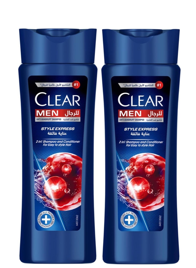 CLEAR Two Pieces of Anti-Dandruff Shampoo 2 in 1 Style Express for Men 190 ml - Image 1