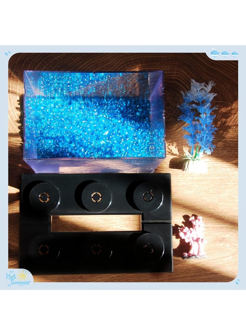 ChicAbode Small Betta Fish Tank, Stackable Mini Aquarium Kit, 3/5 Gallon Rectangular Fish Bowl with Lid, Tiny Cube Tank for Seaweed Balls and Sea Monkeys - Image 2