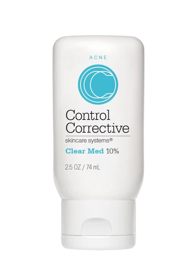 CONTROL CORRECTIVE SKIN CARE SYSTEMS CONTROL CORRECTIVE Clear Med 10% Acne Treatment Lotion, 2.5 Oz - Kills Acne Bacteria, Helps Clear & Control Breakouts, Benzoyl Peroxide, 3% Sulfur To Improve Efficacy And Dry Up Blemishes, Penetrates 