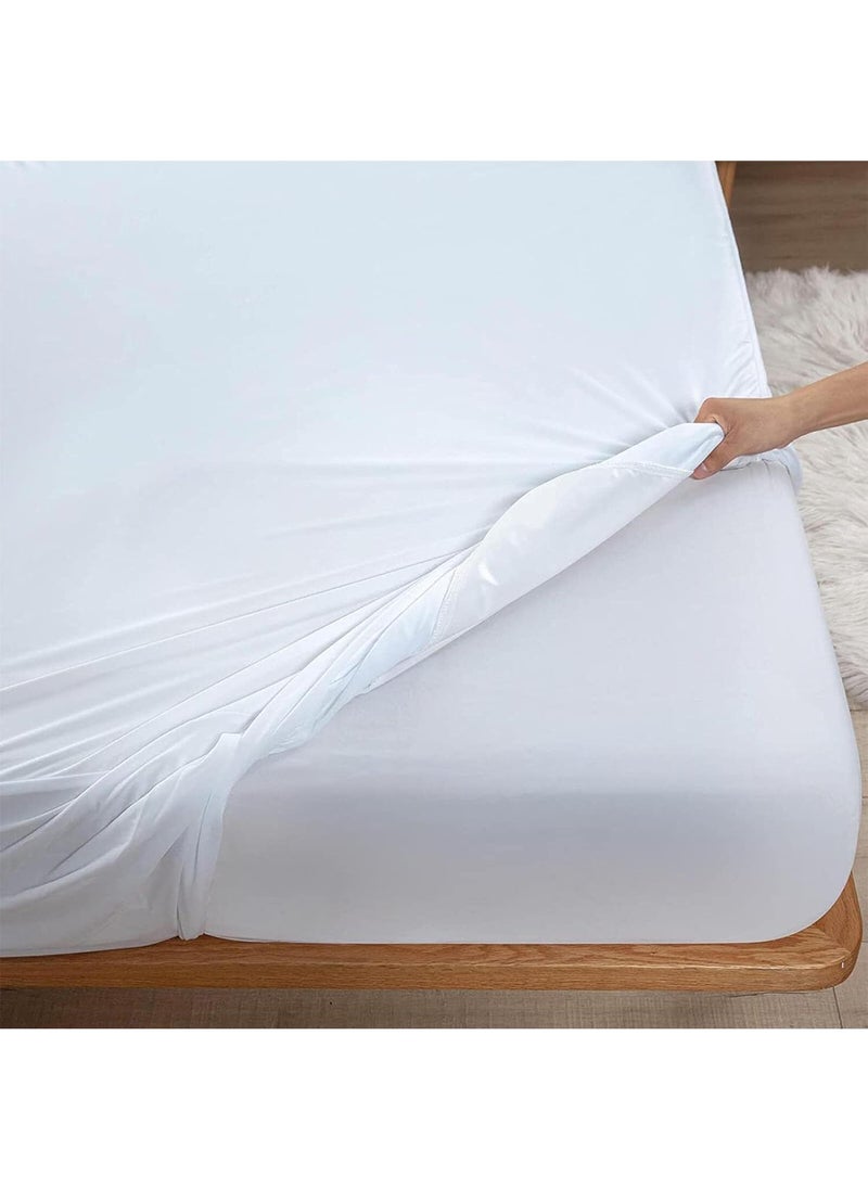 Y&D 3-Piece Solid Color Bed Sheets Set Waterproof Breathable Mattress Cover  - Image 3