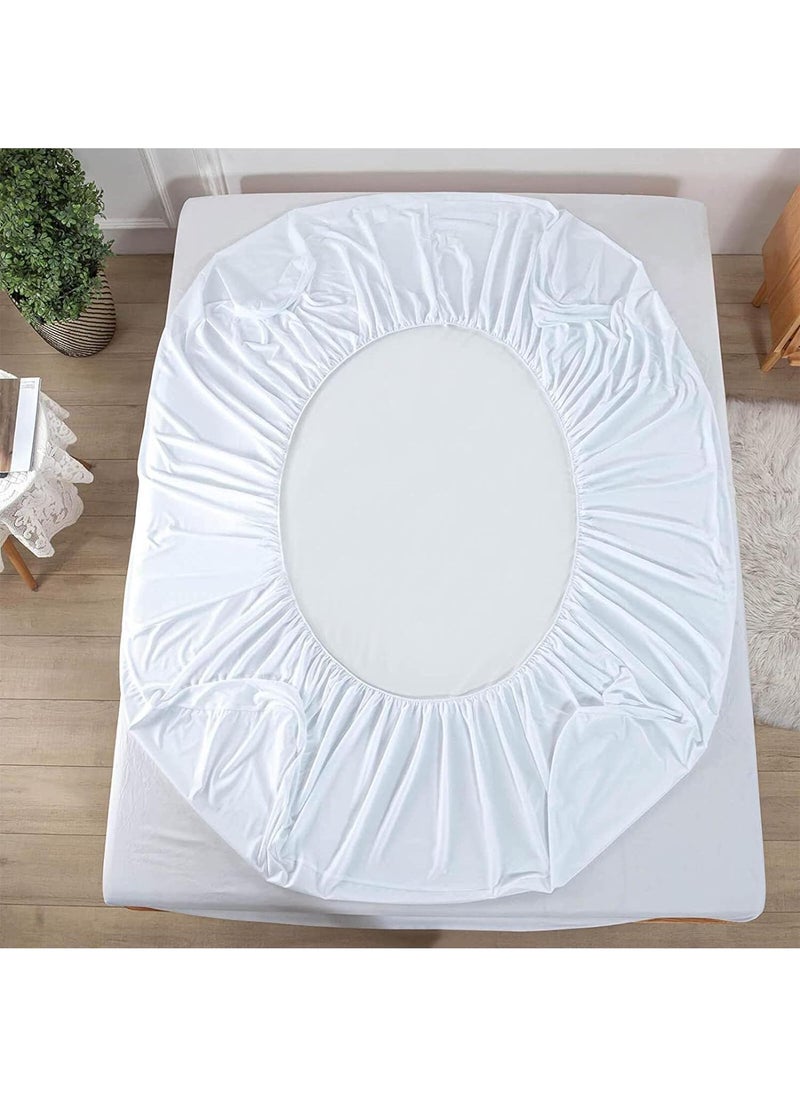 Y&D 3-Piece Solid Color Bed Sheets Set Waterproof Breathable Mattress Cover  - Image 2
