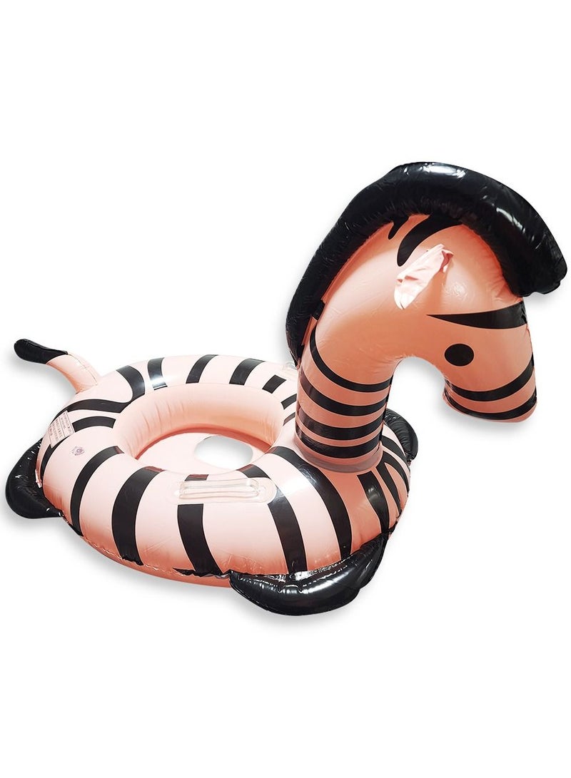 Pink Zebra Swimming Ring , Inflatable Waist Float Ring with Rubber Seat for Floating Boat, Fun Water Game Accessories for 1-10 Years Old Boys Girls Toddlers Infant Training  - Image 1