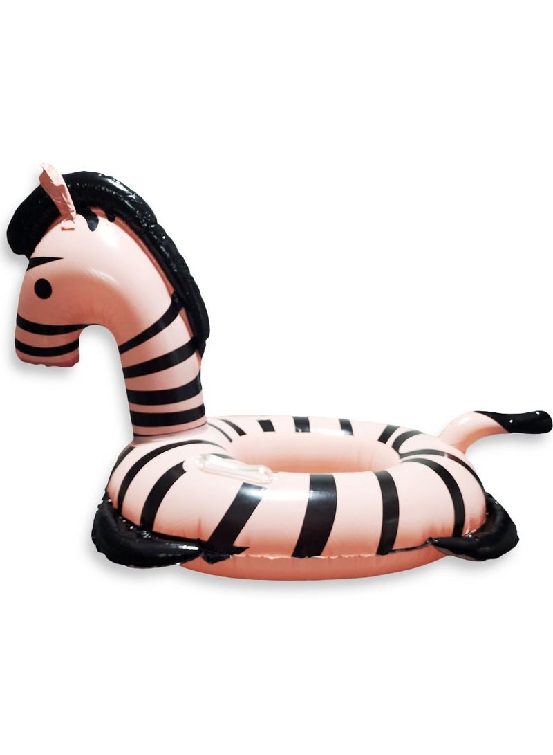 Pink Zebra Swimming Ring , Inflatable Waist Float Ring with Rubber Seat for Floating Boat, Fun Water Game Accessories for 1-10 Years Old Boys Girls Toddlers Infant Training  - Image 3