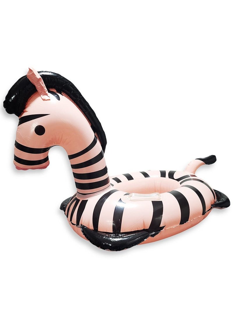 Pink Zebra Swimming Ring , Inflatable Waist Float Ring with Rubber Seat for Floating Boat, Fun Water Game Accessories for 1-10 Years Old Boys Girls Toddlers Infant Training  - Image 2