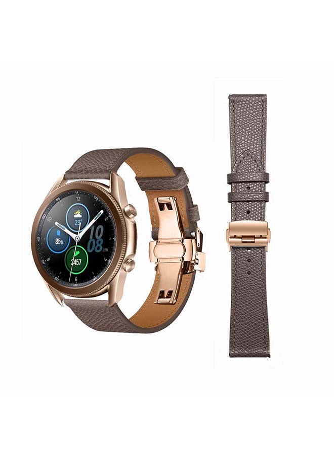 بيرفيي سوار بديل من الجلد الطبيعي لساعة سامسونج جالاكسي 3 مقاس 45 مم رمادي - Image 1