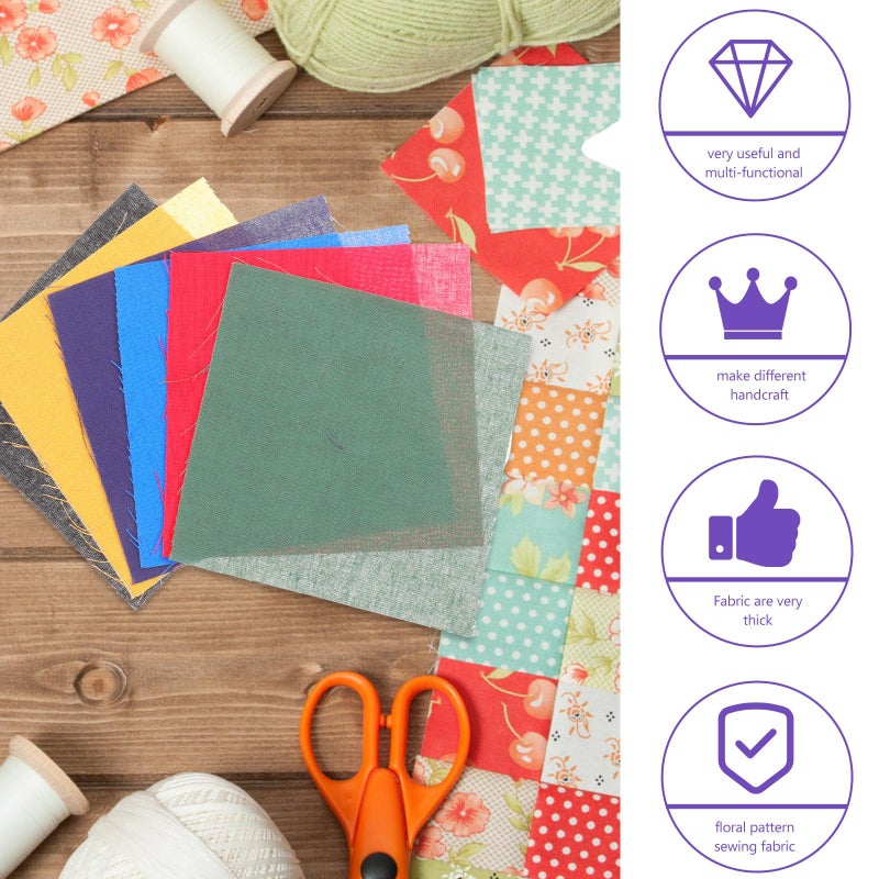 100pcs 10x10cm Solid Color Quilting Fabric Squares Precut Patchwork DIY Sewing Kit - Image 4