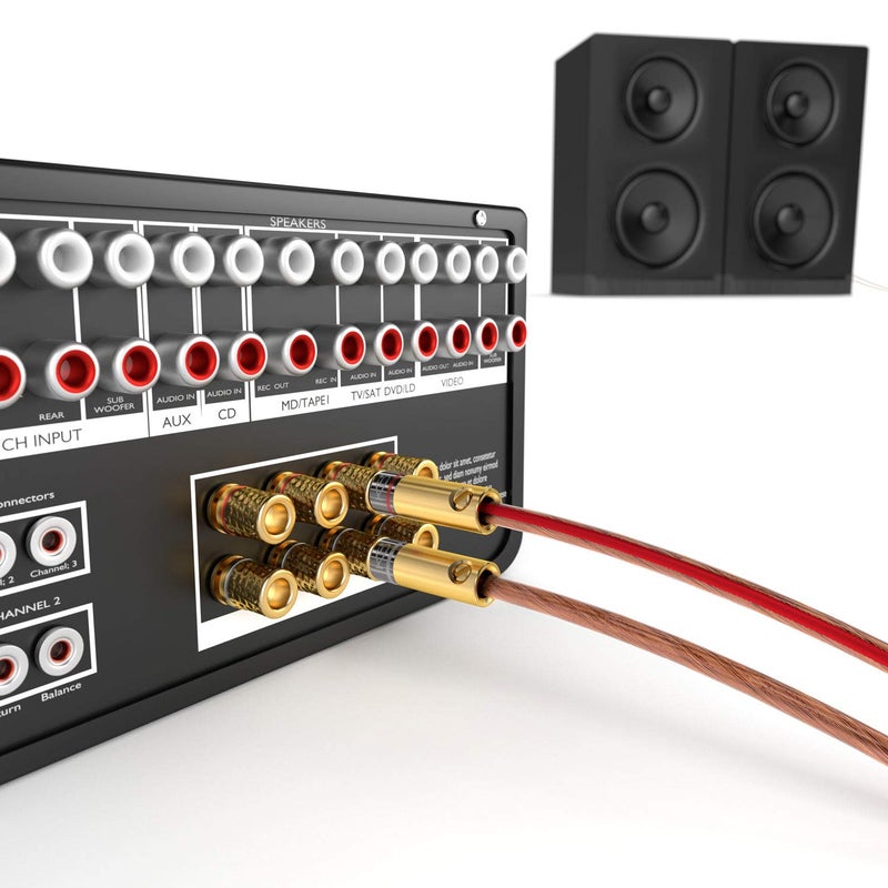 KabelDirekt – Banana Plugs – 5 Pairs (for Speaker Wire, AWG 10-16, Allow Flexible Connection to Speakers, amplifiers, A/V receivers, Power amplifiers & Stereo Systems, Fixing Screws, Gold Plated) - Image 2