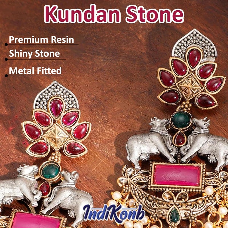 INDIKONB Kundan Stone Multicolour Set - Sparkling Glass-Fitting Stones for Crafting, Embroidery, and DIY Projects (Multicolour1) - Image 5