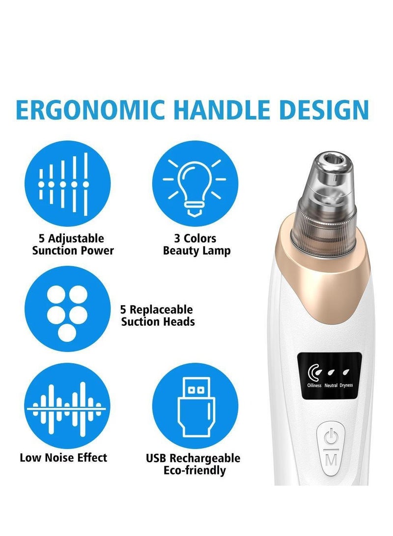 Electric Blackhead Remover Device - Multi-Skin Type Facial Care Cleaner for Oily, Dry, and Combination Skin, Pore Cleansing  Massage Tool - Image 3