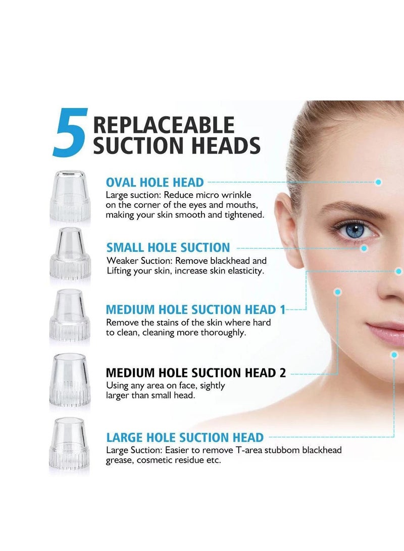 Electric Blackhead Remover Device - Multi-Skin Type Facial Care Cleaner for Oily, Dry, and Combination Skin, Pore Cleansing  Massage Tool - Image 5