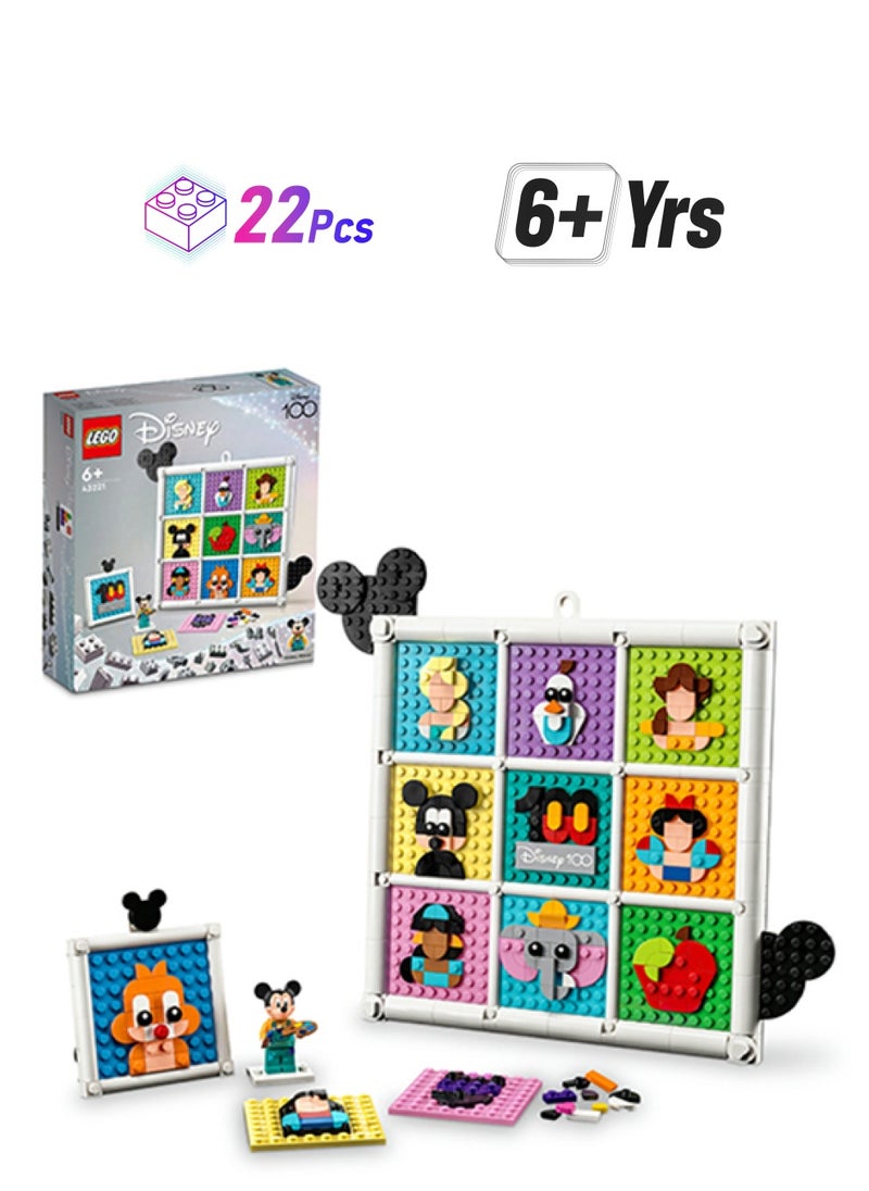 LEGO Disney Animation Icons Building Toy Set, 100 Years Of Disney, A Creative Set That Lets Kids Design Their Own Wall Art; Makes A Fun Birthday Present For Fans And Kids Ages 6+ (1,022 Pieces) 43221  - Image 1