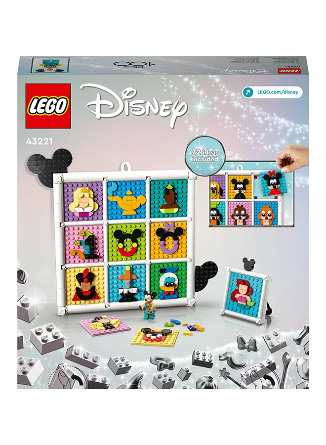 LEGO Disney Animation Icons Building Toy Set, 100 Years Of Disney, A Creative Set That Lets Kids Design Their Own Wall Art; Makes A Fun Birthday Present For Fans And Kids Ages 6+ (1,022 Pieces) 43221
