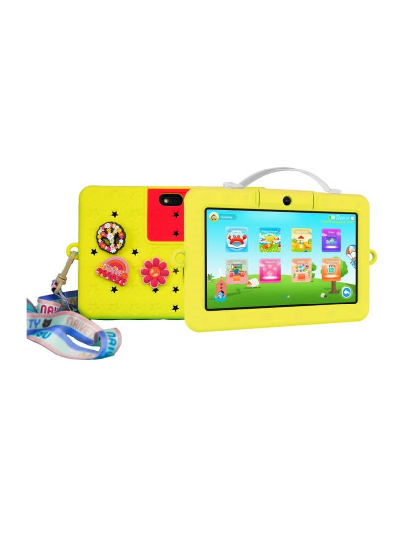 Oteeto - Oteeto Tab 5 Travel Mate Kids 7 Inch Display Tablet With 128 GB ROM and 3000 mAh Battery Yellow - Image 1