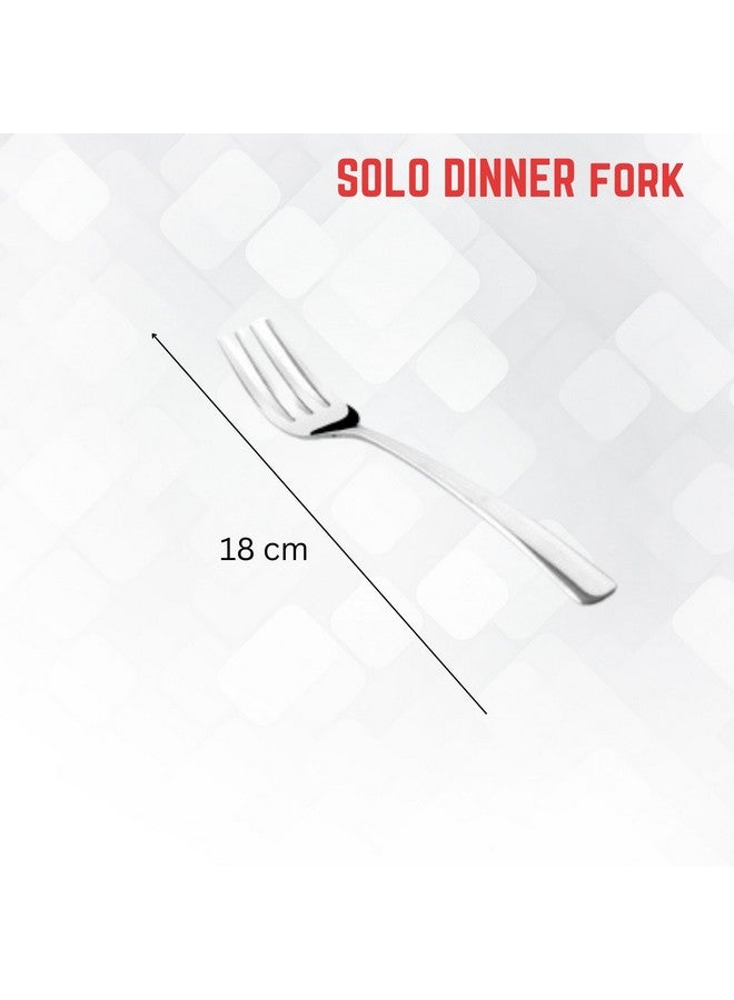 FnS Solo Stainless Steel Dinner Fork Set with Mirror Finish (Set of 6) for Dining Table, Home and Kitchen - Image 3