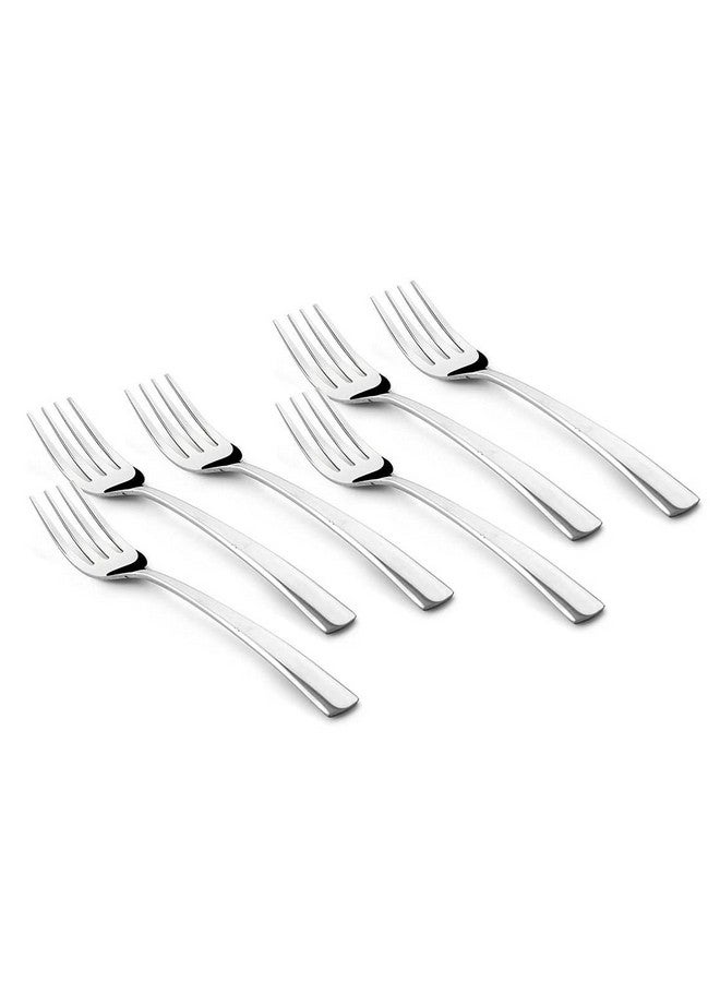FnS Solo Stainless Steel Dinner Fork Set with Mirror Finish (Set of 6) for Dining Table, Home and Kitchen - Image 1