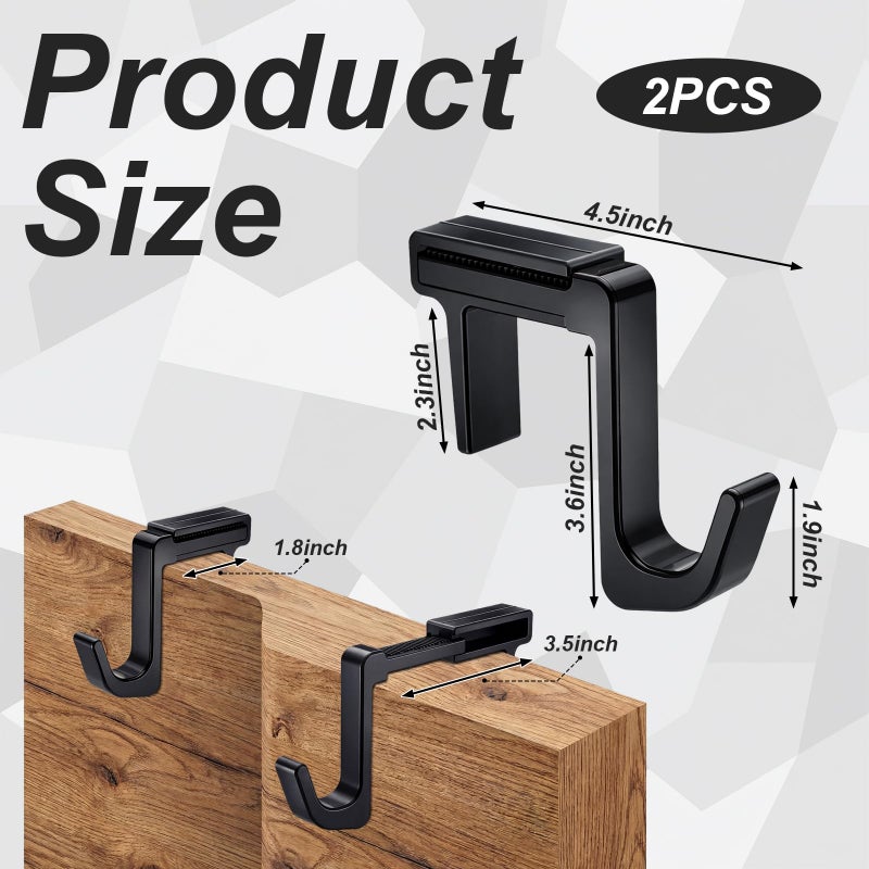 Otoolling 4 Pcs Adjustable Cubicle Hooks for 1.8-3.5 in Panels and Walls Adjustable Plastic Cubicle Coat Hooks Sturdy Hook for Large Laptop Work Bags Cases and Coats (Black) - Image 2