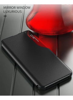 دبليو تيك حافظة هاتف قابلة للطي بمرآة ذكية غطاء حماية تلقائي للنوم لهاتف Xiaomi 13T 5G 2023 / Xiaomi 13T Pro 5G 2023 أسود  - Image 3