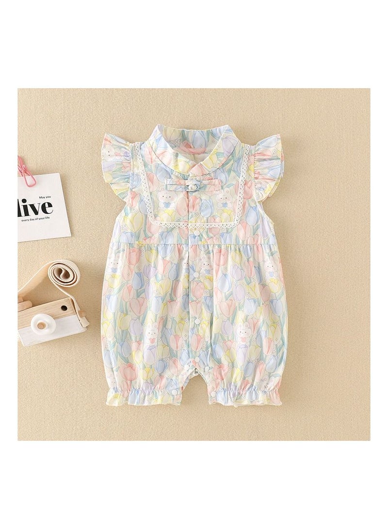 Loquat Baby Summer Thin Wrap Bottom Coat Short Creeper  - Image 1