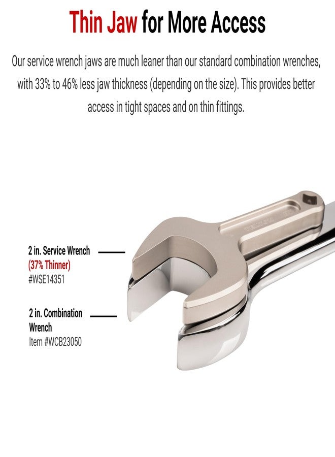 TEKTON 1-1/2 Inch Service Wrench | WSE14338 | Made in USA - Image 4
