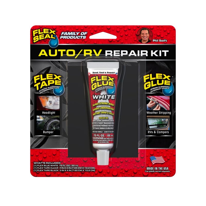 Flex Seal AutoRV Repair Kit Super Strong Waterproof Rubberized UV Resistant Car Truck Motorcycle Seal and Patch Bond and Repair Quick Fix for Rips and Tears - Image 2