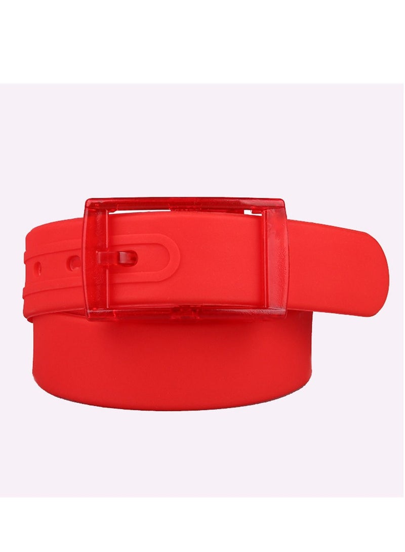 Loquat High Quality Silicone Belt For Men And Women 116.5cm Red 