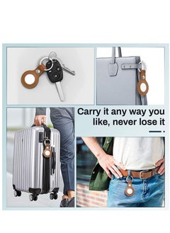 Excefore Anti-Lost Leather Case for AirTag，Protective Case Cover with Keychain Ring Designed,Safety Apple Airtag Tracking Locator Anti-Lost Tracker Finder Protector（Multiple Colour）4 Pack  - Image 4