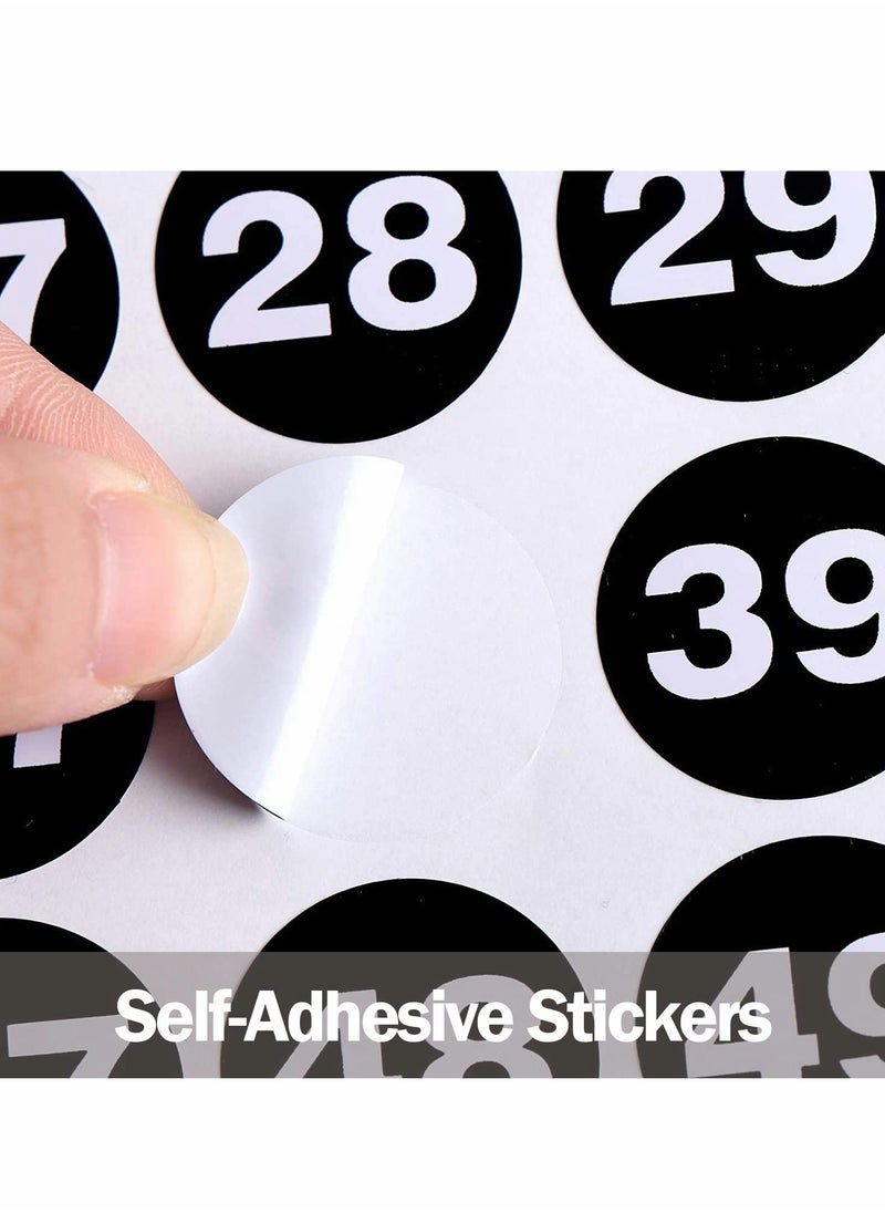 Excefore - Number Stickers, Consecutive Number Stickers (1-50) 2.54cm Number Labels Waterproof Self-Adhesive Universal Label for Indoor Outdoor Daily Storage Uses (10 Sheets) - Image 1