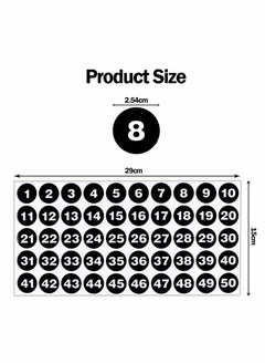 Excefore Number Stickers, Consecutive Number Stickers (1-50) 2.54cm Number Labels Waterproof Self-Adhesive Universal Label for Indoor Outdoor Daily Storage Uses (10 Sheets)  - Image 5