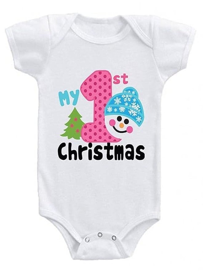 American Apple Romper My 1st Christmas Printed Marry Christmas Printed dress Baby Sleep Suit For Baby Boys & Baby Girls Printed Birthday Gift Rompers T Shirt (9-12 Months, My 1st Christmas-03)