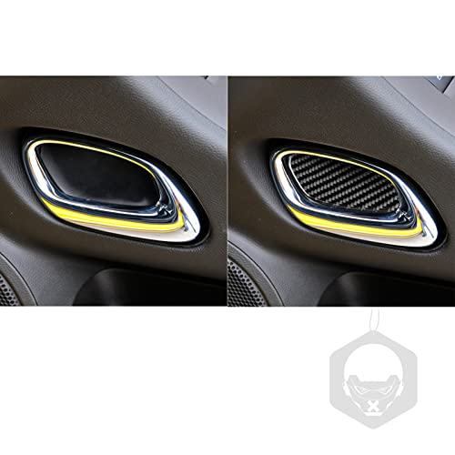 NVCNX Real Premium Carbon Fiber Compatible with Chevy/Chevrolet Camaro 2010-2015 2011 2012 2013 2014 Door Inner Handle Bowl Cup Bottom Cover Car Interior Trim Accessories 2PCS Black - Image 3
