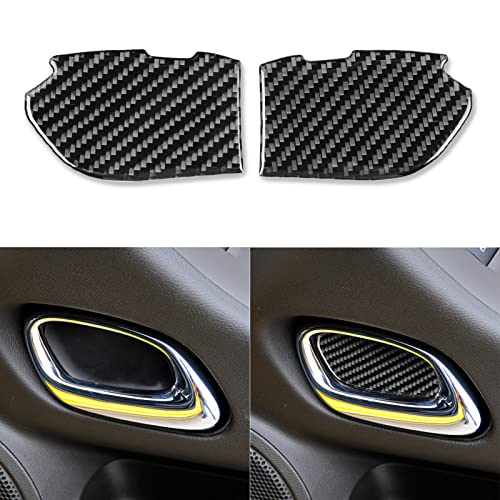 NVCNX Real Premium Carbon Fiber Compatible with Chevy/Chevrolet Camaro 2010-2015 2011 2012 2013 2014 Door Inner Handle Bowl Cup Bottom Cover Car Interior Trim Accessories 2PCS Black - Image 1