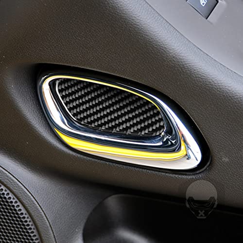 NVCNX Real Premium Carbon Fiber Compatible with Chevy/Chevrolet Camaro 2010-2015 2011 2012 2013 2014 Door Inner Handle Bowl Cup Bottom Cover Car Interior Trim Accessories 2PCS Black - Image 5