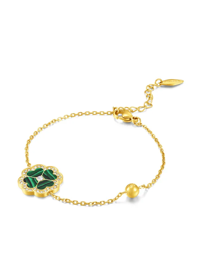POLICE Flora Gold Plated Ladies Bracelet With Malachite 170+35MMPEJLB0003201