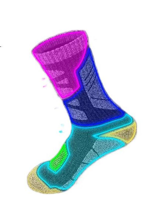 TFO Outdoor Socks Long Tube Thickened Warm Sports Socks Hiking Mountaineering Socks B2222162 Men'S Deep Gray - Image 3
