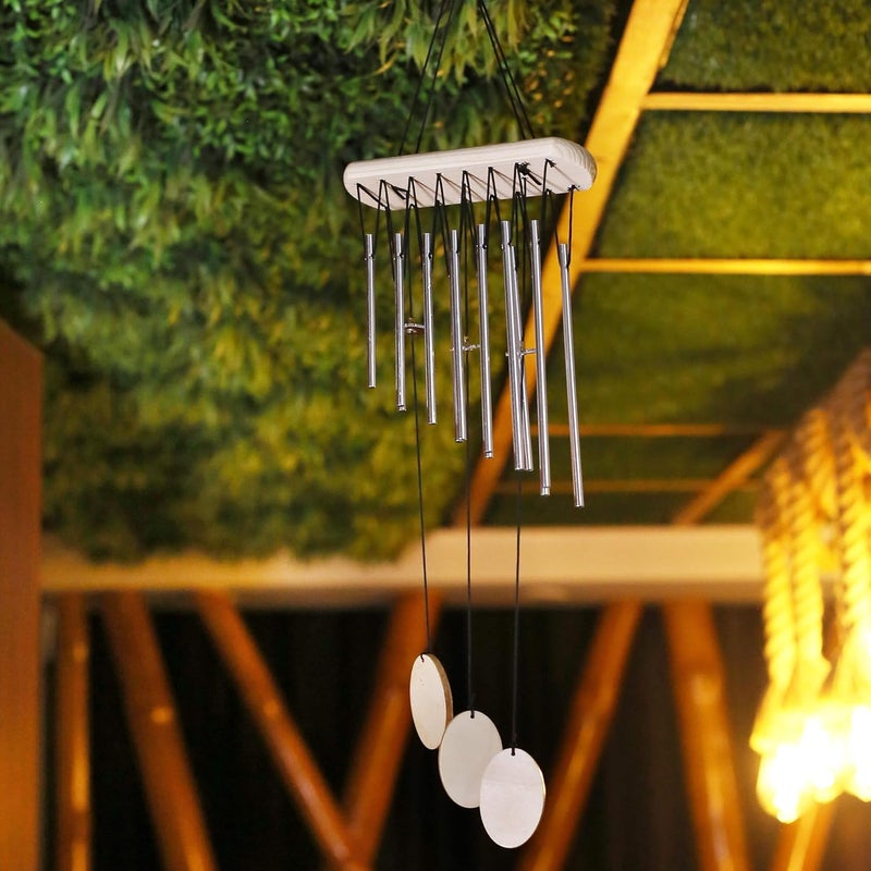 sculpmart أجراس الرياح للمنزل طاقة إيجابية - أجراس معلقة لتزيين المنزل وتزيين الشرفة مع صوت لحن (14 أنبوب)  - Image 2
