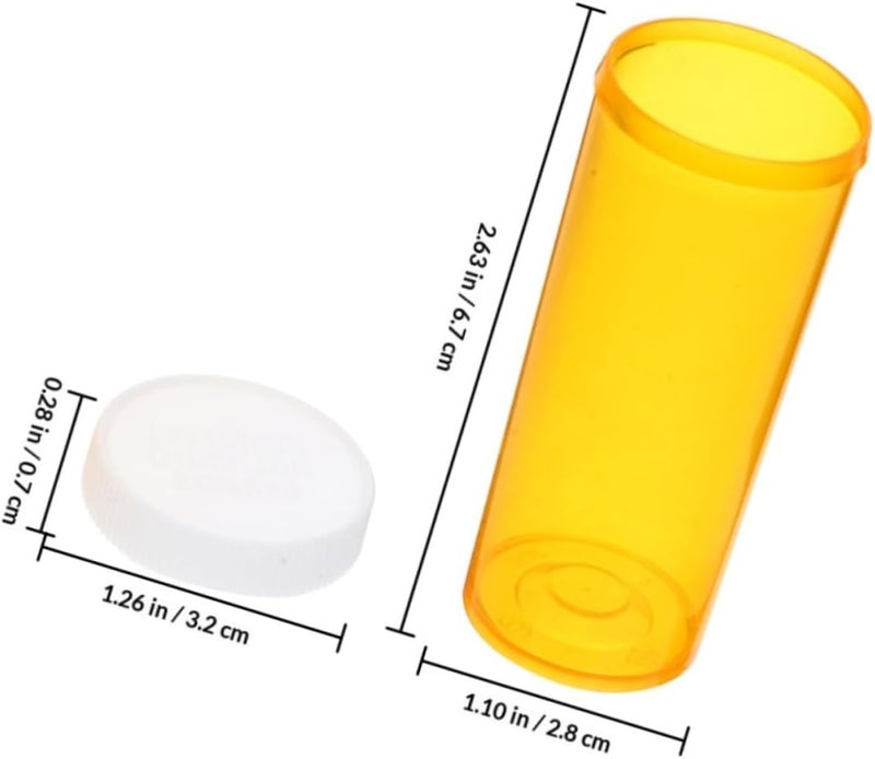 10pcs Empty Plastic Pill Bottles with Caps, Medication Bottles for Travel and Home Organization, Portable Pill Organizer for Tablets and Fish Oil Storage - Image 2