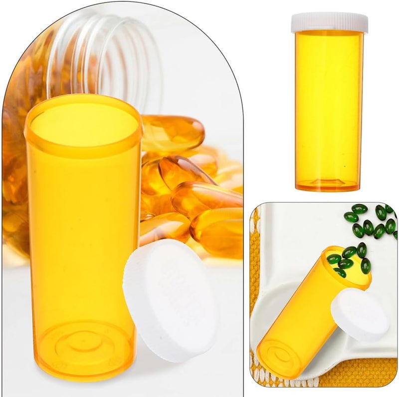 10pcs Empty Plastic Pill Bottles with Caps, Medication Bottles for Travel and Home Organization, Portable Pill Organizer for Tablets and Fish Oil Storage - Image 3