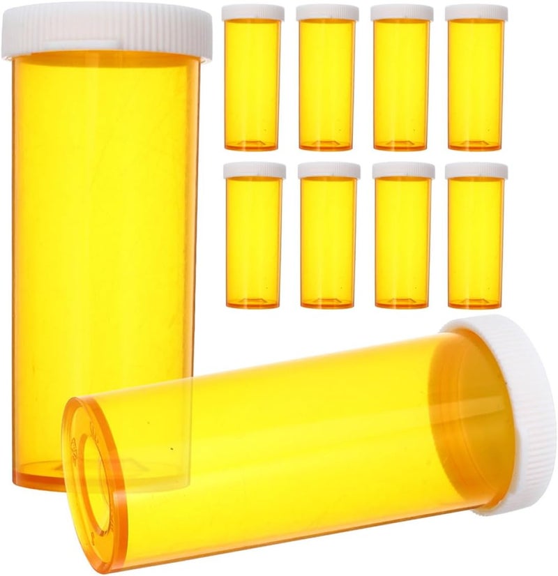 10pcs Empty Plastic Pill Bottles with Caps, Medication Bottles for Travel and Home Organization, Portable Pill Organizer for Tablets and Fish Oil Storage - Image 1