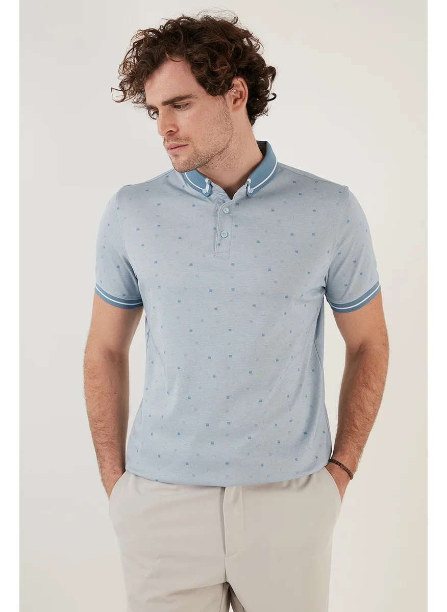 Buratti Cotton Blended Patterned Slim Fit Polo T Shirt Men's Polo T Shirt 646B3210