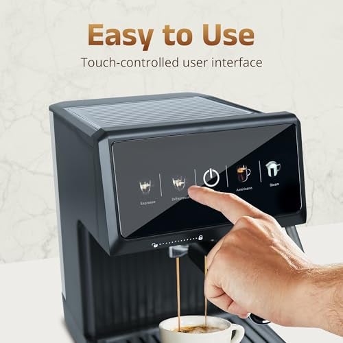IBELL Coffee Maker Machine for Home, 20 BAR Espresso Coffee Machine, Touch Controls, Milk Frothing & Temperature Control, 1200W, 2-Year Warranty, For Cappuccino, Latte & Americano (BARISTAMAX200) - Image 5