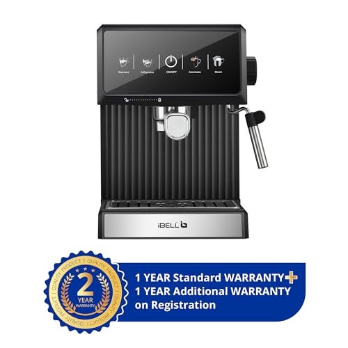 IBELL Coffee Maker Machine for Home, 20 BAR Espresso Coffee Machine, Touch Controls, Milk Frothing & Temperature Control, 1200W, 2-Year Warranty, For Cappuccino, Latte & Americano (BARISTAMAX200) - Image 2