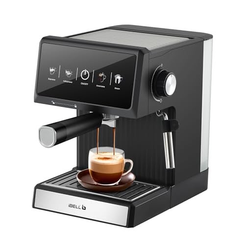 IBELL Coffee Maker Machine for Home, 20 BAR Espresso Coffee Machine, Touch Controls, Milk Frothing & Temperature Control, 1200W, 2-Year Warranty, For Cappuccino, Latte & Americano (BARISTAMAX200) - Image 1