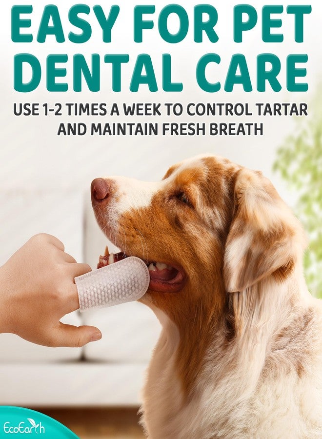 EcoEarth Premium Teeth Cleaning Wipes for Dogs & Cats - 50 Pcs - Pet Dental Care Finger Pads for Fresh Breath & Oral Hygiene - Embossed Pattern & Nano Plastic-Dotting to Remove Plaque & Tartar - Image 4